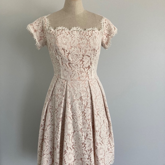 Eliza J Lace and Satin Off the Shoulder Dress - Picture 1 of 12